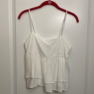 White adjustable strap babydoll tank size M